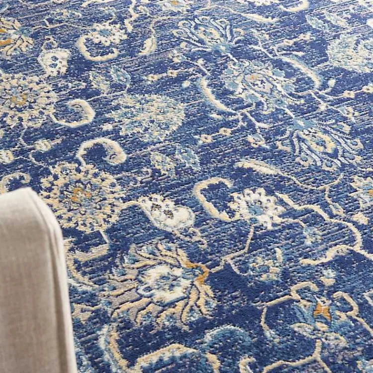 Kirklands Home Navy and Beige Botanical Area Rug, 5x7 Sale
