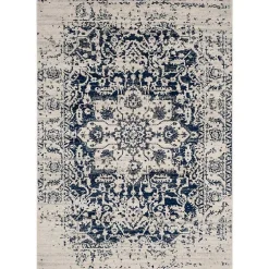 Kirklands Home Navy and Cream Madison Distressed Area Rug, 5x7 Online