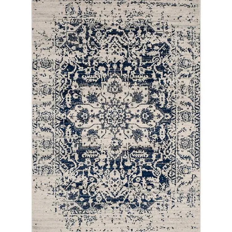 Kirklands Home Navy and Cream Madison Distressed Area Rug, 5x7 Online