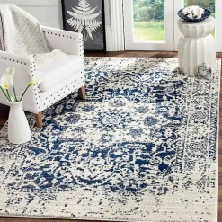 Kirklands Home Navy and Cream Madison Distressed Area Rug, 5x7 Online