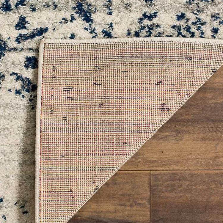 Kirklands Home Navy and Cream Madison Distressed Area Rug, 8x10 Clearance