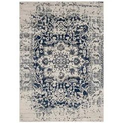 Kirklands Home Navy and Cream Madison Distressed Area Rug, 6x9 Hot