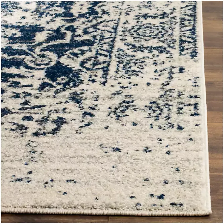 Kirklands Home Navy and Cream Madison Distressed Area Rug, 6x9 Hot