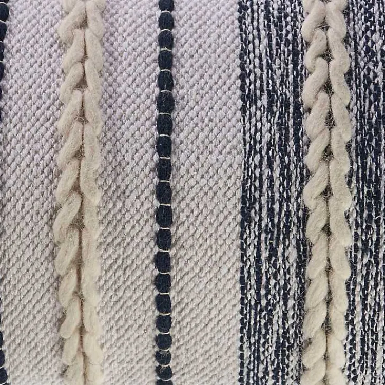 Pillows>Kirklands Home Navy and White Braided Accent Pillow Blue