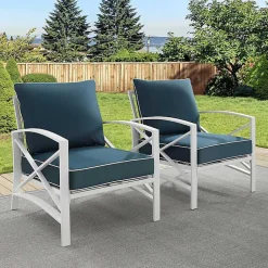 Kirklands Home Navy and White Dayton Outdoor Chairs, Set of 2 Blue Best