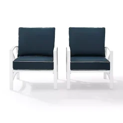Kirklands Home Navy and White Dayton Outdoor Chairs, Set of 2 Blue Best