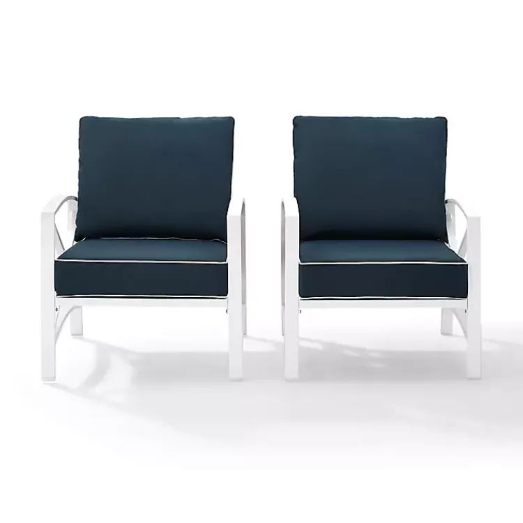 Kirklands Home Navy and White Dayton Outdoor Chairs, Set of 2 Blue Best