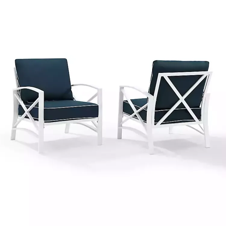 Kirklands Home Navy and White Dayton Outdoor Chairs, Set of 2 Blue Best
