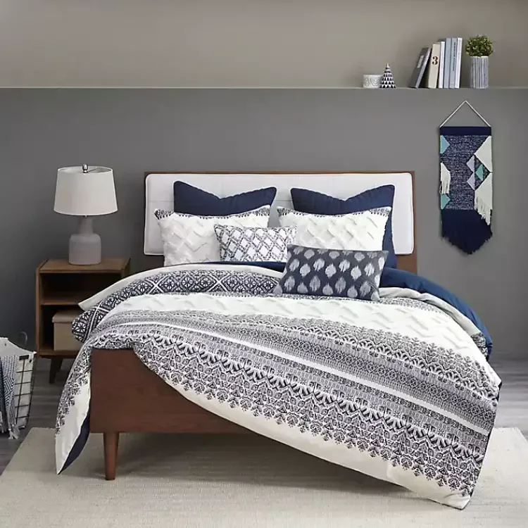 Kirklands Home Navy and White 3-pc. California King Duvet Set Sale