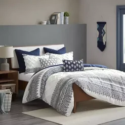 Kirklands Home Navy and White 3-pc. California King Duvet Set Sale