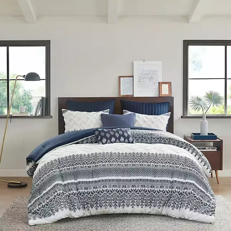 Kirklands Home Navy and White 3-pc. Full/Queen Comforter Set Clearance