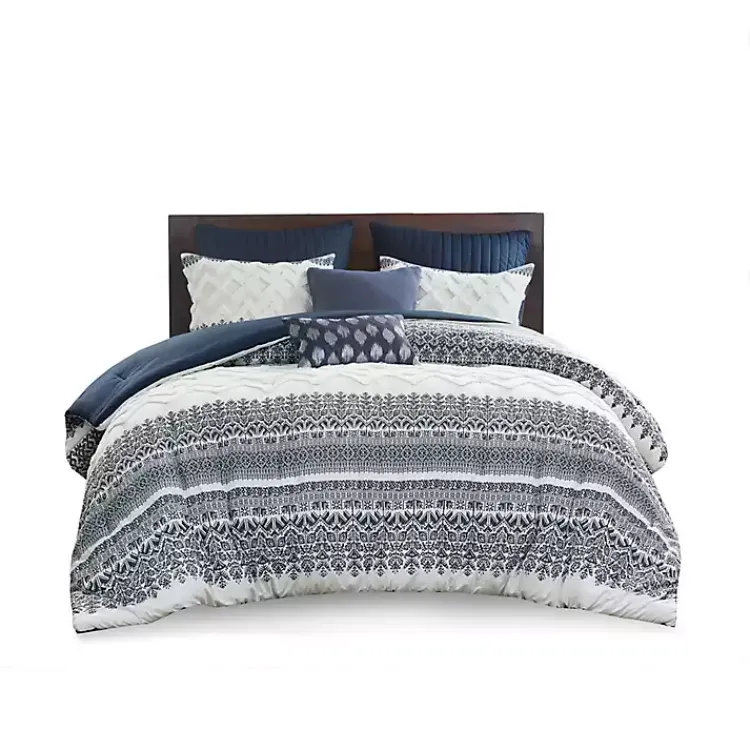 Kirklands Home Navy and White 3-pc. Full/Queen Comforter Set Clearance