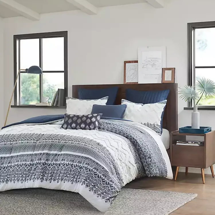 Kirklands Home Navy and White 3-pc. Full/Queen Comforter Set Clearance