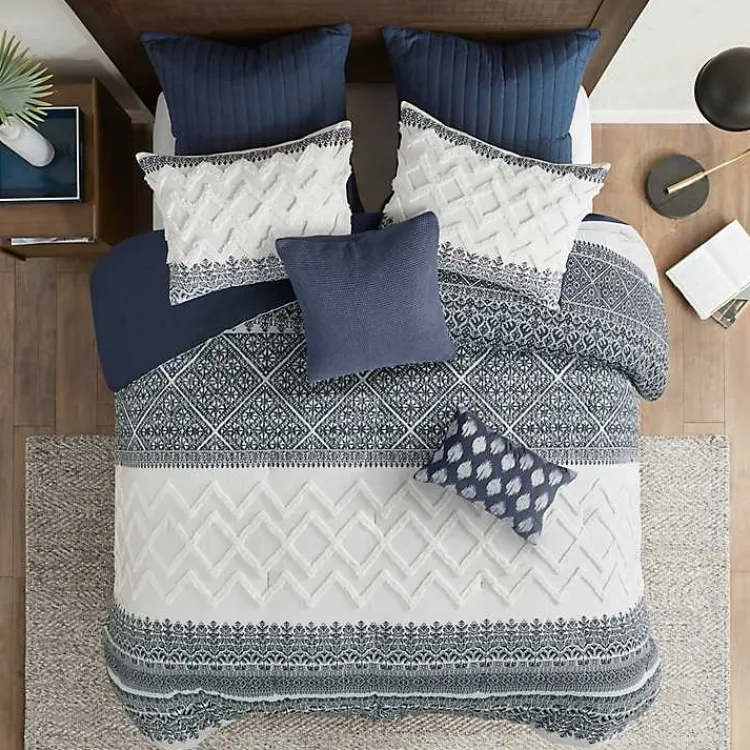 Kirklands Home Navy and White 3-pc. Full/Queen Comforter Set Clearance