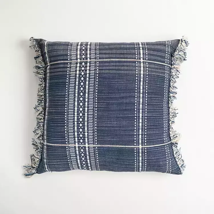 Pillows>Kirklands Home Navy and White Plaid Reversible Throw Pillow