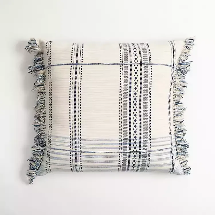 Pillows>Kirklands Home Navy and White Plaid Reversible Throw Pillow