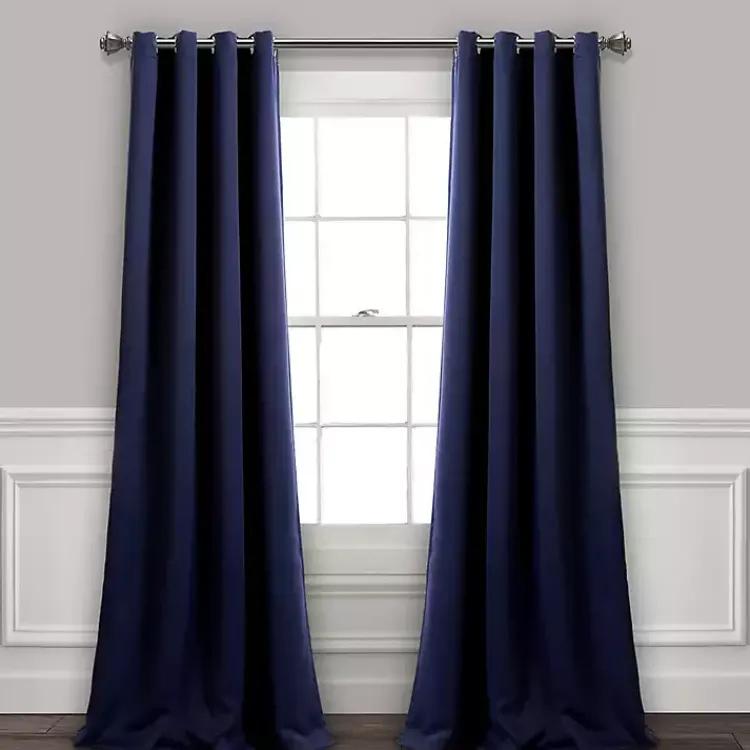 Kirklands Home Navy Blackout Curtain Panel Set, 108 in. Blue