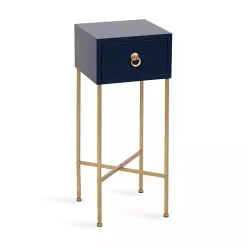 Kirklands Home Navy and Gold Glam Accent Table Blue Best