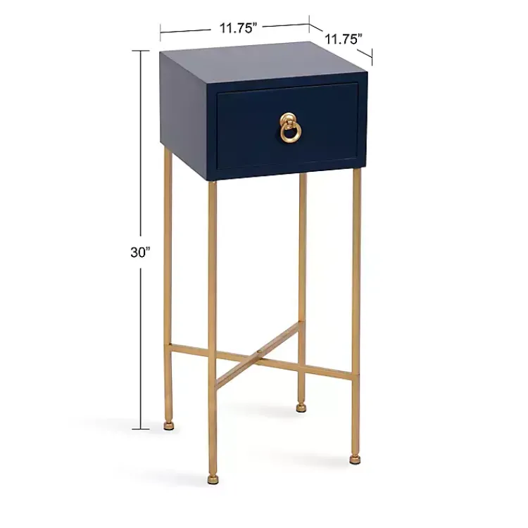 Kirklands Home Navy and Gold Glam Accent Table Blue Best