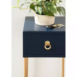 Kirklands Home Navy and Gold Glam Accent Table Blue Best