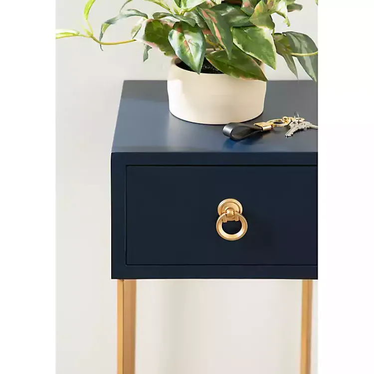 Kirklands Home Navy and Gold Glam Accent Table Blue Best