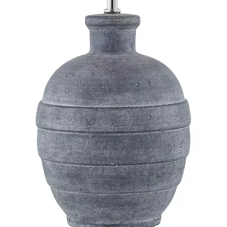 Kirklands Home Navy Ceramic 2-pc. Lamps with Seagrass Shades Blue