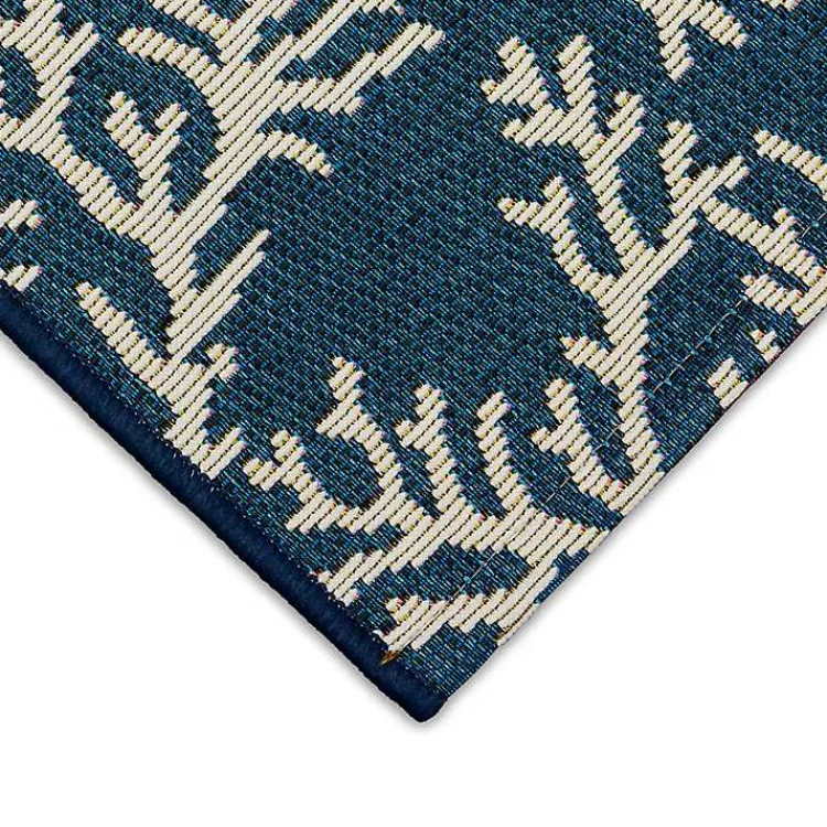 Kirklands Home Navy Blue Coral Indoor/Outdoor Rug, 2x3 Outlet