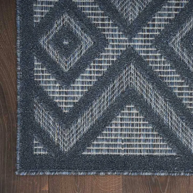 Kirklands Home Navy Diamond Indoor/Outdoor Area Rug, 4x6 Blue New