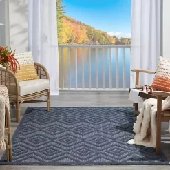 Kirklands Home Navy Diamond Indoor/Outdoor Area Rug, 6x9 Blue Discount