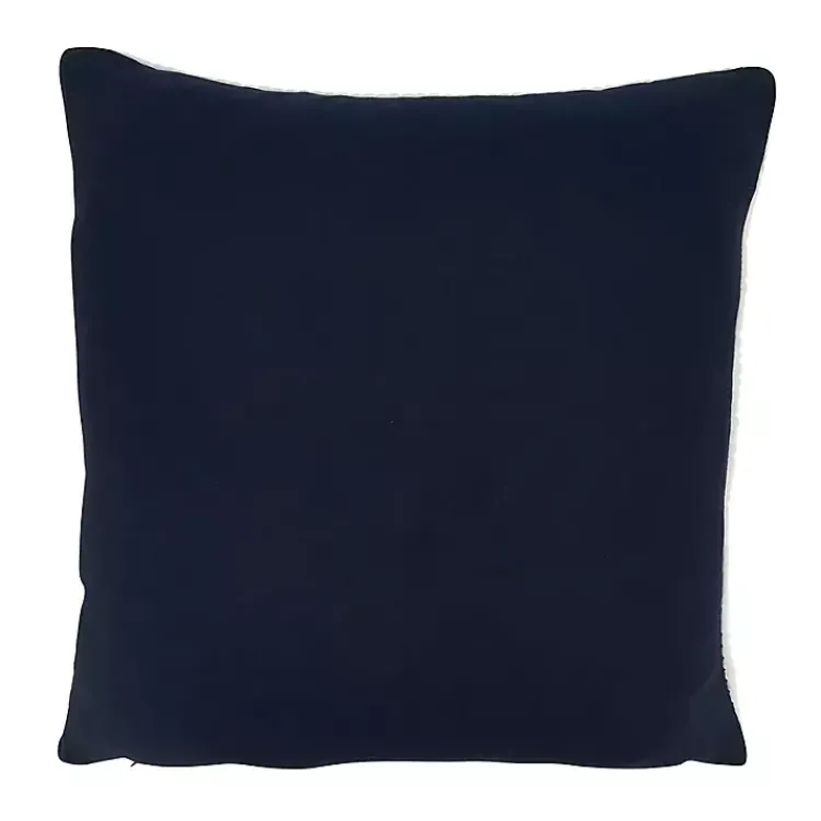 Pillows>Kirklands Home Navy Embroidered Shell Throw Pillow Blue