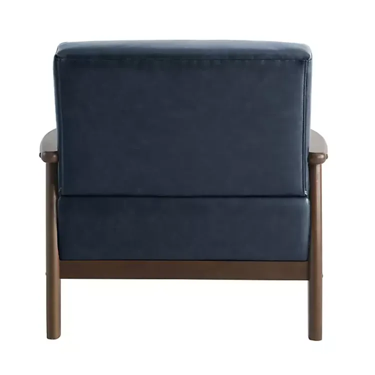 Kirklands Home Navy Faux Leather Ambon Accent Chair Blue Online
