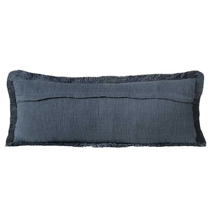Pillows>Kirklands Home Navy Handwoven Appen Lumbar Pillow Blue
