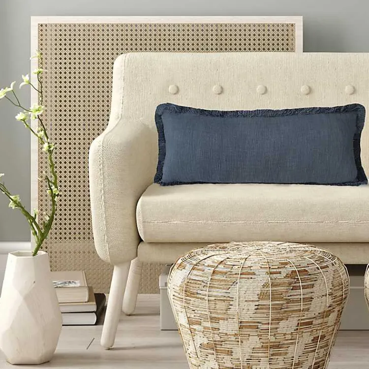 Pillows>Kirklands Home Navy Handwoven Appen Lumbar Pillow Blue