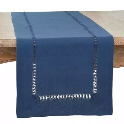 Kirklands Home Navy Hemstitch Table Runner Blue