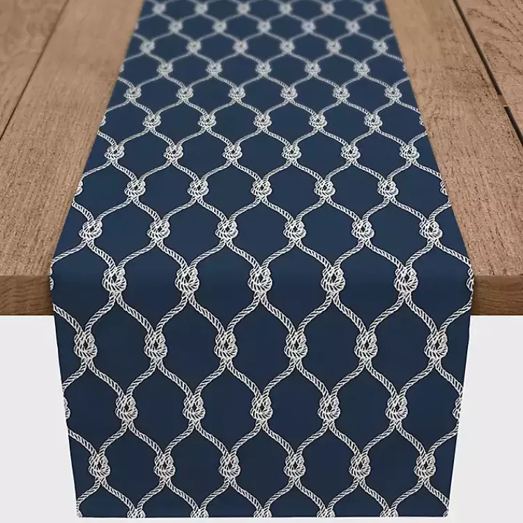 Kirklands Home Navy Nautical Knots Table Runner, 72 in. Blue Discount