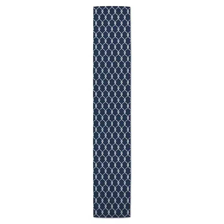Kirklands Home Navy Nautical Knots Table Runner, 72 in. Blue Discount