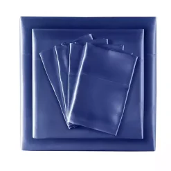 Kirklands Home Navy Satin 6-pc. Full Sheet Set Blue Discount