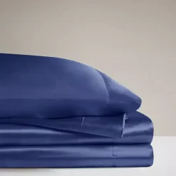 Kirklands Home Navy Satin 6-pc. King Sheet Set Blue Clearance