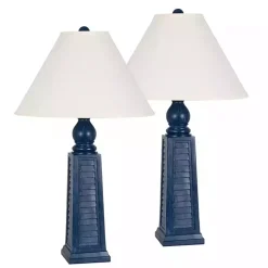 Kirklands Home Navy Shutter Table Lamps, Set of 2 Blue Best