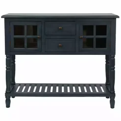 Kirklands Home Navy Slatted Windowpane Console Table Blue Discount