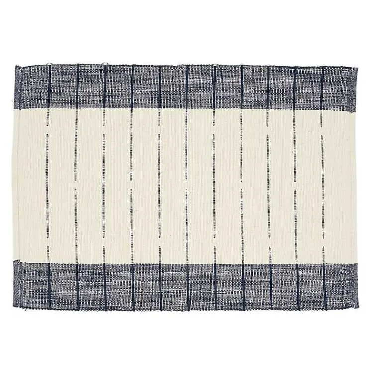 Kirklands Home Navy Blue Thin Stripes Placemats, Set of 4 Outlet