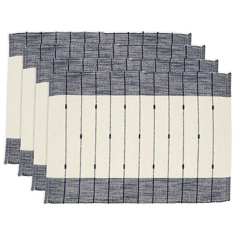 Kirklands Home Navy Blue Thin Stripes Placemats, Set of 4 Outlet