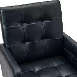 Kirklands Home Navy Tufted Faux Leather Swivel Office Chair Blue Discount