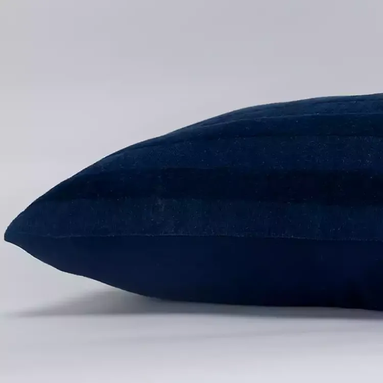 Pillows>Kirklands Home Navy Velvet Abstract Stripe Lumbar Pillow Blue