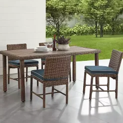 Kirklands Home Navy Blue Wicker 5-pc. Outdoor Dining Set Sale