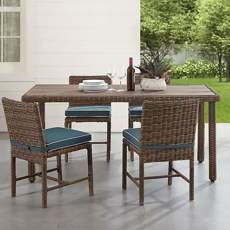 Kirklands Home Navy Blue Wicker 5-pc. Outdoor Dining Set Sale