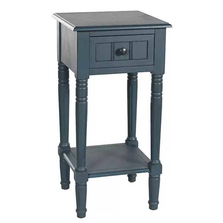 Kirklands Home Navy Wood Square Hampton Accent Table Blue Discount