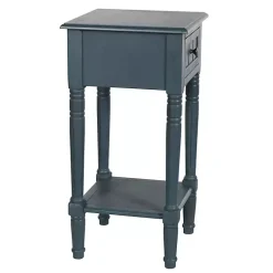 Kirklands Home Navy Wood Square Hampton Accent Table Blue Discount