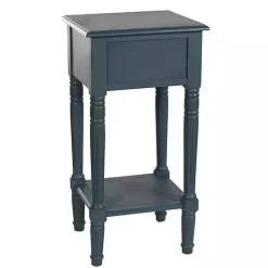 Kirklands Home Navy Wood Square Hampton Accent Table Blue Discount