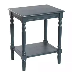 Kirklands Home Navy Wood Sybil Accent Table Blue Outlet